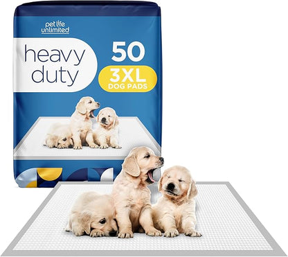 Pet Life Unlimited Heavy Duty Triple Extra Large Puppy Pads – 36" x 36", 50 Count (3XL) | Dog Training Pads with Odor Controlling Wetness-Activated Clover Leaf Scent | USA Made