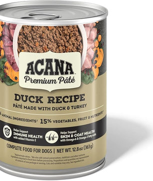 ACANA Premium Pate in Bone Broth Grain-Free Wet Dog Food Duck Recipe 12.8oz Cans (12 Count)