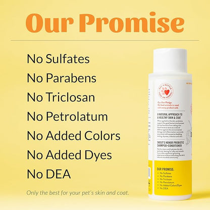 Skout's Honor Probiotic Dog Shampoo & Conditioner with Avocado Oil & Omega-3s, 97% Natural, Paraben & Sulfate-Free, Cruelty-Free, 16oz, Honeysuckle 2-Pack