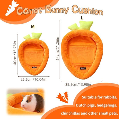 Bunny Bed Rabbit Bed Carrot Shape Bunny Beds Soft Comfortable Rabbits Beds Machine Washable Indoor Guinea Pig Bed Cute Small Animal Bed for Guinea Pig Chinchilla Ferret Squirrel Hedgehog (Medium)