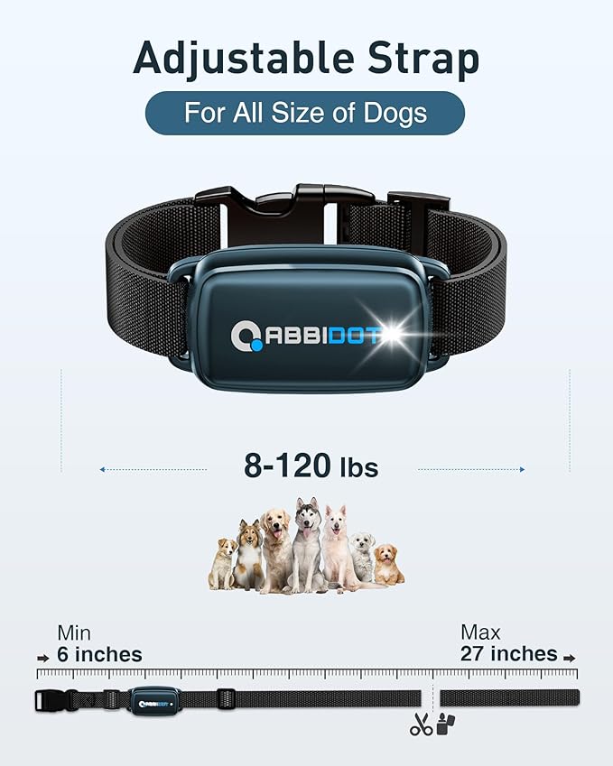 ABBIDOT Dog Shock Collar, 3300 FT Dog Training Collar with Remote, IPX7 Waterproof with 4 Training Modes, Rechargeable E-Collar for Small Medium Large Dogs (5-120 lbs)