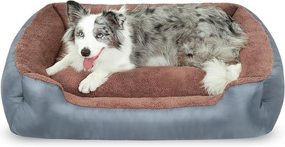 Dog Beds for Large Dogs, Rectangle Washable Dog Couch, Comfortable and Breathable Pet Bed with Nonskid Bottom, Grey