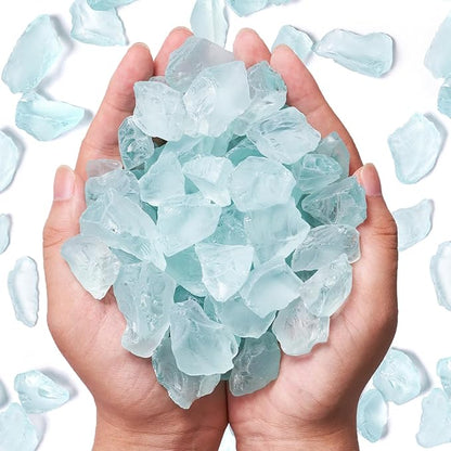 Versatile Frosted Sea Glass Block - 1LB Turquoise Vase fillers, Aquarium Gravels, Sea Glass Decor, Ideal for DIY Crafts, and Home Decor - Perfect for Beach Weddings and More
