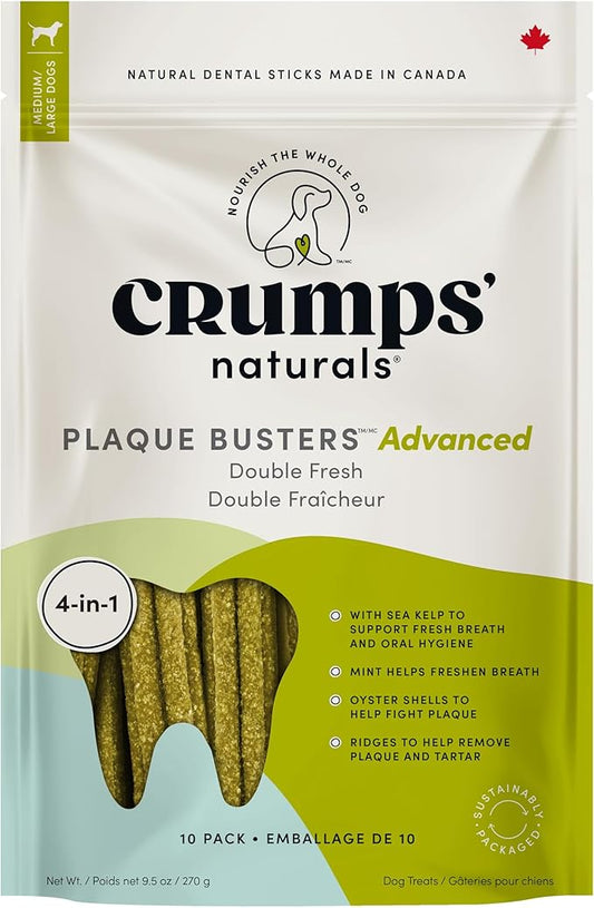 Crumps' Naturals Plaque Busters Advanced - Double Fresh Dental Sticks 9.5oz