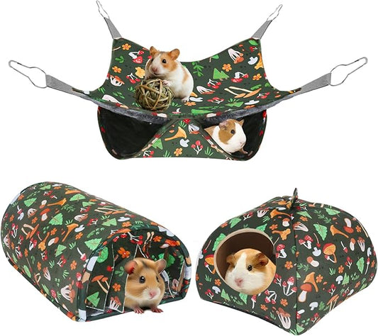 Ferret Hammock, Washable Rat Hammock,3 Pack Rat Cage Accessories,Soft Guinea Pig hammocks, Ferret Rats Chinchilla Bed, Hamster hammocks, Sugar Glider, Squirrel