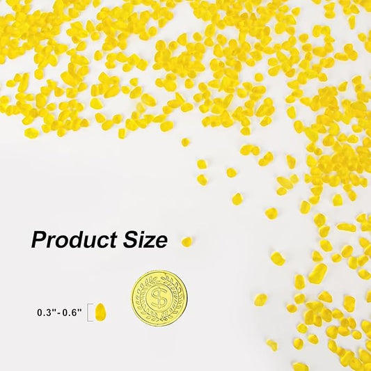 QEQEKAKA Sea Glass Stones for Crafts About 1LB (405g/14.28oz) Yellow Glass Pebbles Gemstones Bulk for Aquarium Rocks Fish Tank Gravel Filler for Vases Centerpieces