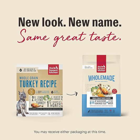 The Honest Kitchen Dehydrated Whole Grain Turkey Dog Food, 2 lb Box