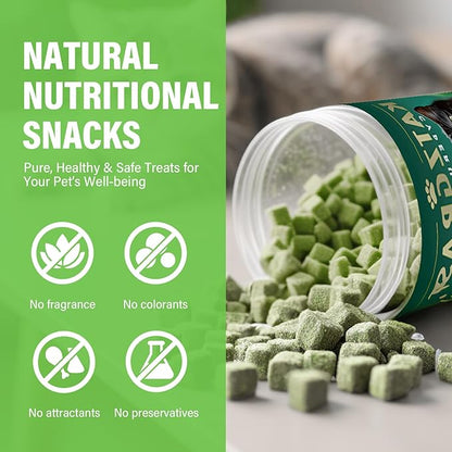 Natural Cat Grass Treats for Indoor Cats | Salmon & Catnip Dental Snacks | Hairball Control & Teeth Cleaning | Freeze-Dried Training Rewards