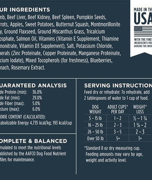 Instinct Freeze Dried Raw Meals, Natural Dry Dog Food, Grain Free - Grass Fed Lamb, 14 oz. Bag