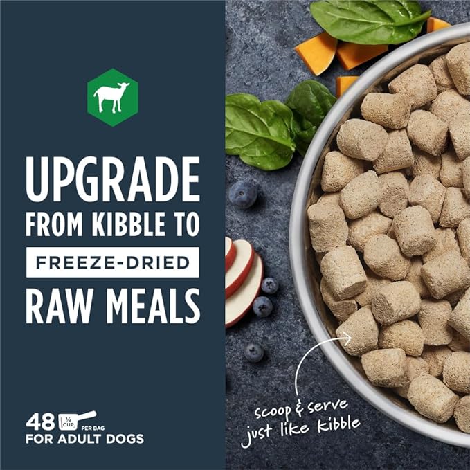 Instinct Freeze Dried Raw Meals, Natural Dry Dog Food, Grain Free - Grass Fed Lamb, 24 oz. Bag