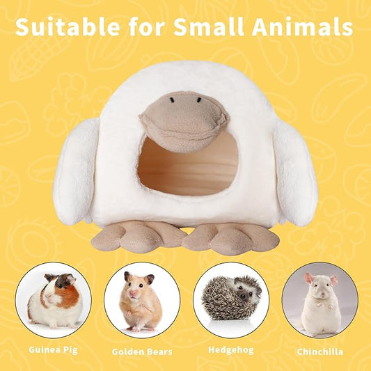 Cute Goose Style Guinea Pig Hideout,Guinea Pig Bed,Small Animal Cage&House for Golden Bears,Hedgehog and Hamsters,8.6 in x 9.4 in