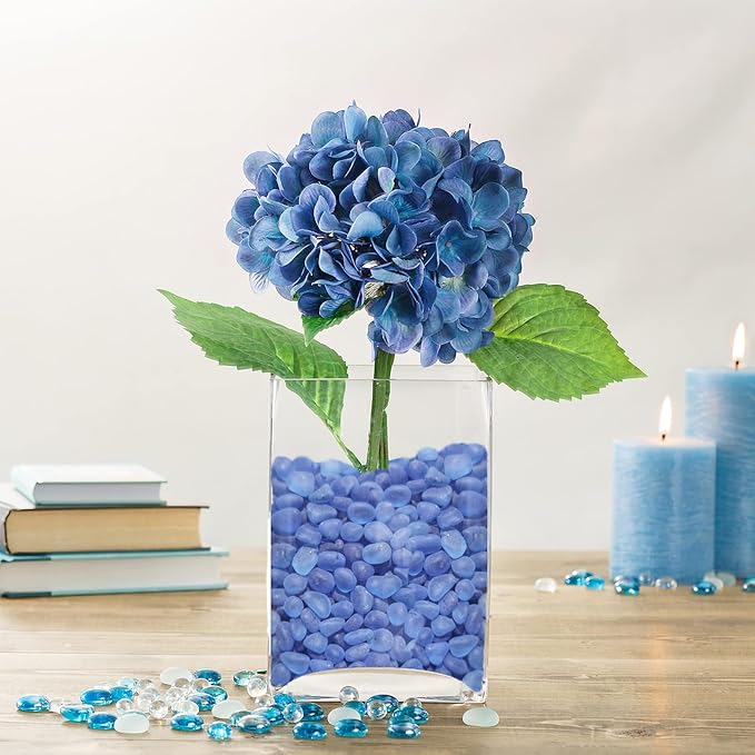 Sea Glass Stones - 0.9LB Dark Blue Frosted Glass Pebbles Gemstones - Perfect for Aquarium Rocks, Fish Tank Gravel, Vase Fillers, DIY Crafts, and Home Decor