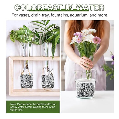 NUPICK 3 lbs Pebbles for Indoor Plants, 3/8 Inch Pea Gravel for Fish Tank, Decorative Rocks for Succulent, Natural River Stones for Vases, Cactus, Landscaping, Bird Bath, Aquarium, Grey