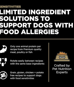Go! Solutions Sensitivities Limited Ingredients, Grain-Free Dry Dog Food, Duck Recipe for Sensitive Stomach, 3.5 lb Bag