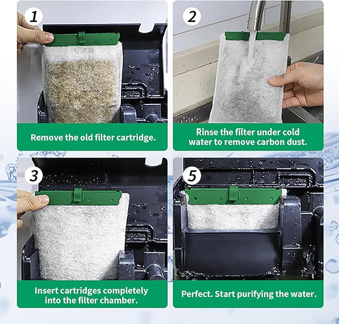 10 Count Medium Filter Cartridges Compatible with Whisper Bio Bag Filters, Large Aquarium Filter Cartridge for Whisper 10i/IQ10/PF10 and Repto Filter 90 GPH