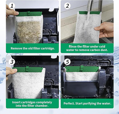 8 Count Medium Filter Cartridges Compatible with Whisper Bio Bag Filters, Large Aquarium Filter Cartridge for Whisper 10i/IQ10/PF10 and Repto Filter 90 GPH