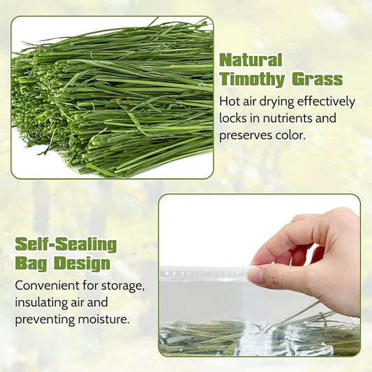 Fhiny Timothy Hay for Rabbit, 1.1LB Hand-Selected Premium Natural Timothy Hay Chinchilla Hay Hamster Food for Bunny Guinea Pig Chinchilla Hamster & Other Small Animals