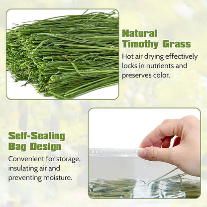 Fhiny Timothy Hay for Rabbit, 3.3LB Hand-Selected Premium Natural Timothy Hay Chinchilla Hay Hamster Food for Bunny Guinea Pig Chinchilla Hamster & Other Small Animals