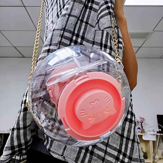 1Pcs Pink Hamster Exercise Ball Silent 5.7 Inch Guinea Pigs Running Ball Transparent Plastic Hamster Wheel for Dwarf Rabbits Small Pets