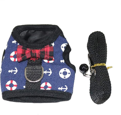 Rypet Ferret Harness and Leash - Soft Mesh Small Pet Harness with Safe Bell, No Pull Comfort Padded Vest for Guinea Pig, Hamster, Rats and Similar Small Animals