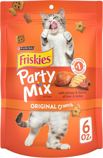Purina Friskies Cat Treats, Party Mix Original Crunch - (Pack of 6) 6 oz. Pouches