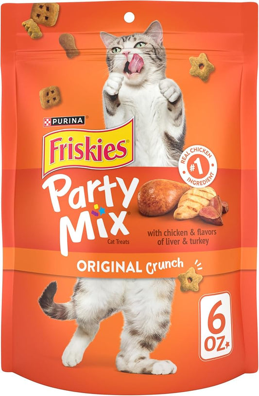 Purina Friskies Cat Treats, Party Mix Original Crunch - (Pack of 6) 6 oz. Pouches