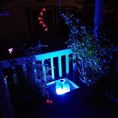 730GPH Submersible Pump Fountain with RGB Color Changing Ring Water Patterns Decoration Garden Pond Landscape 2800L/H, 110V/55W