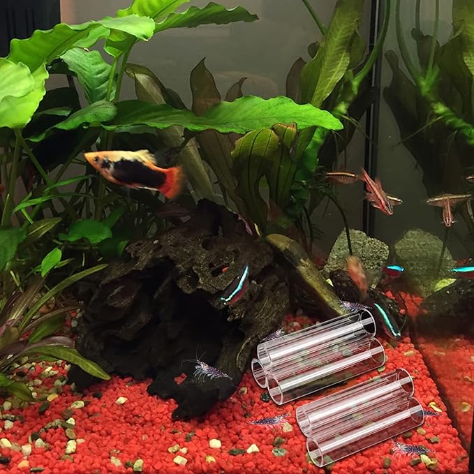 WEAVERBIRD 5-Tube Fish Shrimp Feeder Breeding Pipe, Aquarium Tank Shelter, Acrylic Transparent Decorations