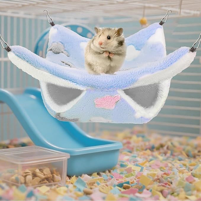 2 Pcs of Rat Hammocks Small Animal Hammock Rat Bed Guinea Pig Hammock Rats Cage Accessories for Small Animals Chinchilla Parrot Sugar Glider Ferret Squirrel