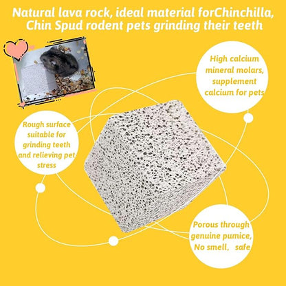 Hamiledyi 20 Pcs Chinchilla Lava Blocks Flower Shape Rabbit Chew Toys Bunny Lava Teeth Grinding Stone Small Animal Mineral Calcium Stone for Hamsters Rabbits Chinchillas Squirrels Rats Parrots