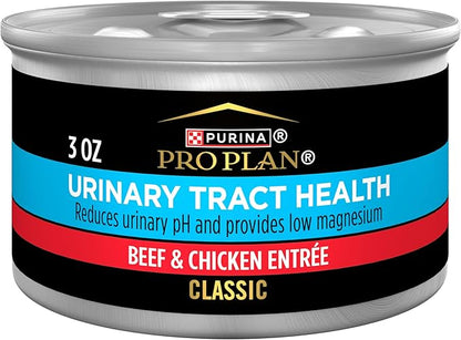 Purina Pro Plan Urinary Tract Health Beef and Chicken Entree Classic Cat Food - (Pack of 24) 3 oz. Pull-Top Cans