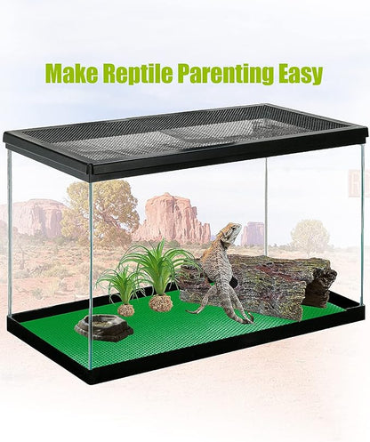 Bearded Dragon Tank Accessories, Reptile Substrate Floor, Leopard Gecko Tank Liner Mat for 40 Gallon, 20 Gallon, 50 Gallon,75 Gallon Lizard Tank, Green