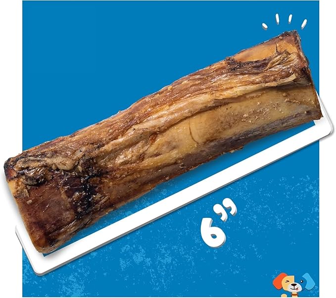 Jack&Pup Marrow Bones for Dogs, Long Lasting Dog Bones for Large Dogs, 6" Marrow Bone, Natural Beef Bone (2 Pack)