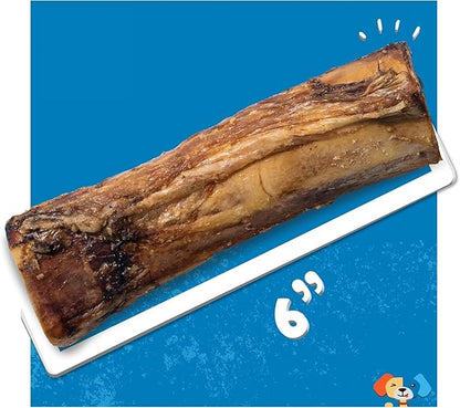 Jack&Pup Marrow Bones for Dogs, Long Lasting Dog Bones for Large Dogs, 6" Marrow Bone, Natural Beef Bone (2 Pack)