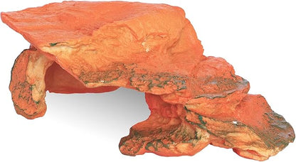 Reptile Rock Hide Cave Hiding Place, Rock Basking Platform,Great for Lizards,Snakes,Turtles,Geckos,Frogs,Amphibians,Small Animals - Lagrge Size(Yellow-Orange)