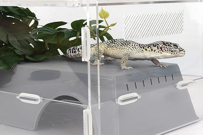 Snake Hide, Leopard Gecko Tank Accessories for Reptile Ball Python Crested Gecko Lizard Bearded Dragon - GrayHideXL