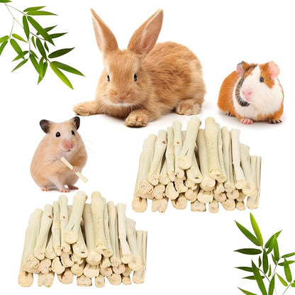 500g Sweet Bamboo Chew Sticks Natural Rabbit Guinea Pig Chinchilla Chews Sticks Toys for Teeth Bunny Molar Treats Chinchilla Guinea Pig Hamster Small Animals