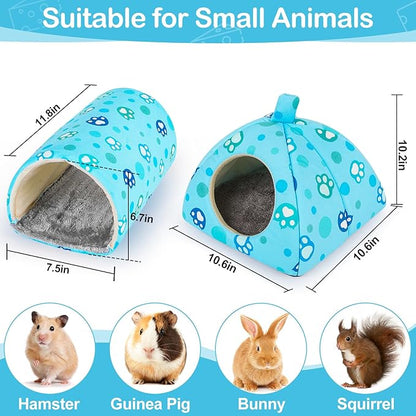 Unicorn Catcher Guinea Pig Hideout and Tunnel, 2 Pack Soft Washable Guinea Pig Bedding Accessories for Cages