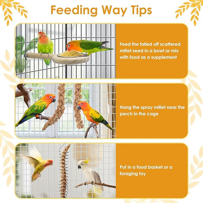 KATUMO Spray Millet Treats, 7Oz / 200g Natural Sun-Dried Bird Treats for Parakeet Conure Cockatiel Finch Pigeon Hamster Canary