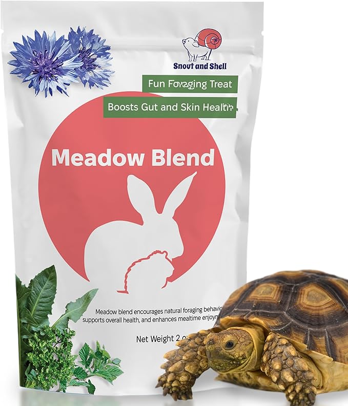 Snout and Shell 8 oz Meadow Blend – Natural Foraging Treat for Rabbits, Guinea Pigs & Chinchillas – High-Fiber Supplement