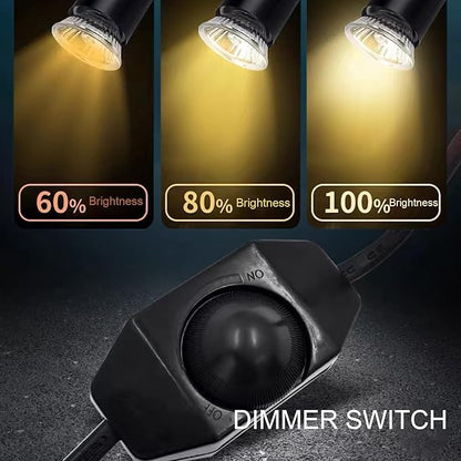 Upgraded Reptile Heat Lamp, UVA/UVB Turtle Heat Light Dimmable Aquarium Basking Light with 2 Bulbs Habitat Heating Lamp with 360° Rotatable for Terrarium Reptiles Lizard Snake