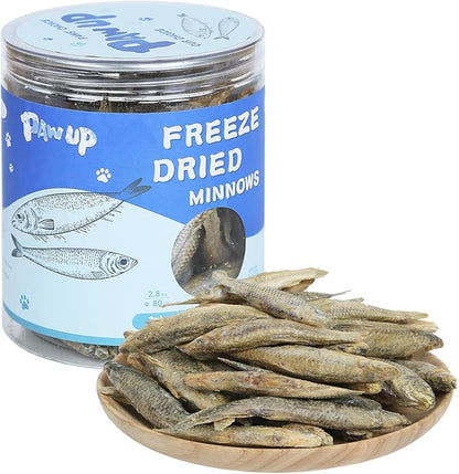 Freeze Dried Minnows Dogs Treats – 100% Raw Single-Ingredient Pet Fish Snacks – Rich in Omega-3, Grain-Free – Healthy Training Rewards & Meal Toppers, 2.8 oz
