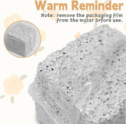 Hamiledyi 24 PCS Chinchilla Chew Toys Lava Blocks Hamster Chew Toys for Teeth Grinding Square Stone Mineral Calcium Stone for Bunny Rabbit Hamster Chinchillas Squirrel and Other Small Animals