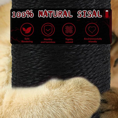 Scratching Posts for Indoor Cats Adults,45'' Tall Halloween Gothic Scratching Post with 3.5Inch Diameter Sisal Rope,Black Cat Scratcher with Interactive Ball Toys Self Groomer Brush for Large Cats