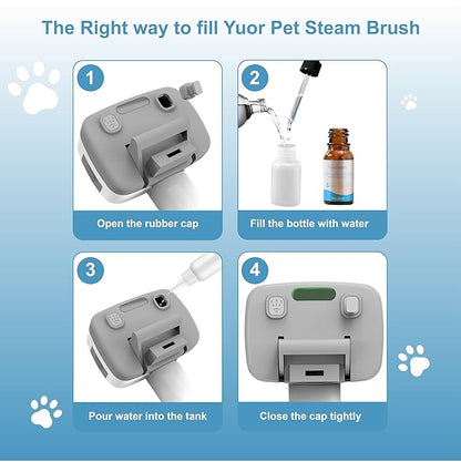 3 in 1 Pet Steam Brush for Dogs & Cats – Self Cleaning,Hair Removal Comb Steam for Thinning & Grooming for Long & Short Haired Pets, Includes Pet Essence