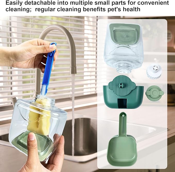 35oz Rabbit Water Bottle, Pet Hanging Automatic Water Dispenser for Small Animal Ferret Guinea Pig Chinchilla Dog Cat (Cage Grid Spacing 1.1''-2.1'') (Blue-Pink)