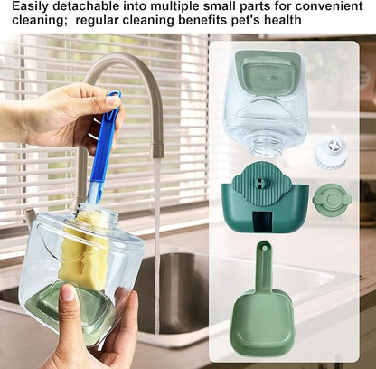 35oz Rabbit Water Bottle, Pet Hanging Automatic Water Dispenser for Small Animal Ferret Guinea Pig Chinchilla Dog Cat (Cage Grid Spacing 1.1''-2.1'') (Blue-Pink)