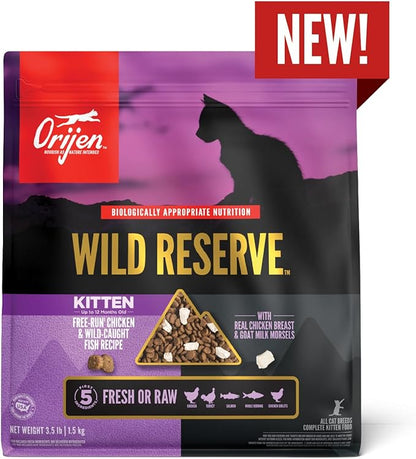 ORIJEN Wild Reserve Dry Cat Food Free-Run Chicken & Wild-Caught Fish Kitten Recipe 3.5lb Bag