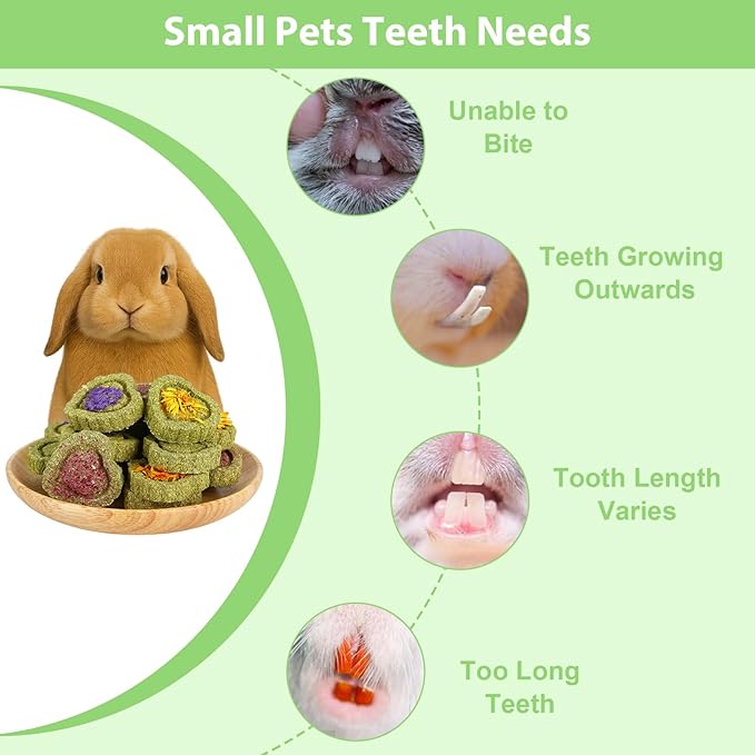 40PCS Timothy Hay Treats Bunny Rabbit Toys for Boredom, Handmade Guinea Pig Chew Treats Toys, Chinchilla Chews for Teeth Small Animals Hamster Rat Gerbil