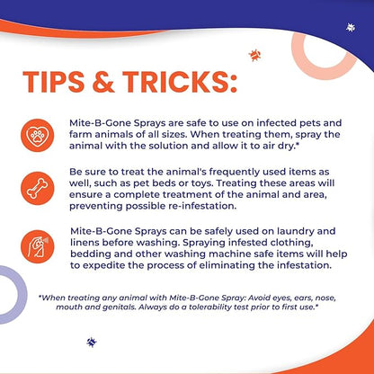 Mite Killer Treatment Spray for Home by Mite-B-Gone - Kills All Types of Mites, Dust, Spider, Rat, Carpet & Bird Mites | Safe for Homes, Furniture & Animals | Non-Toxic | Kid & Pet Friendly | 1 Gal
